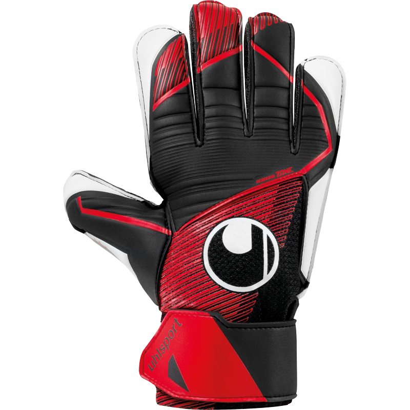 Gants de gardien de but UhlSport Powerline Starter Soft pour enfant, noir/rouge