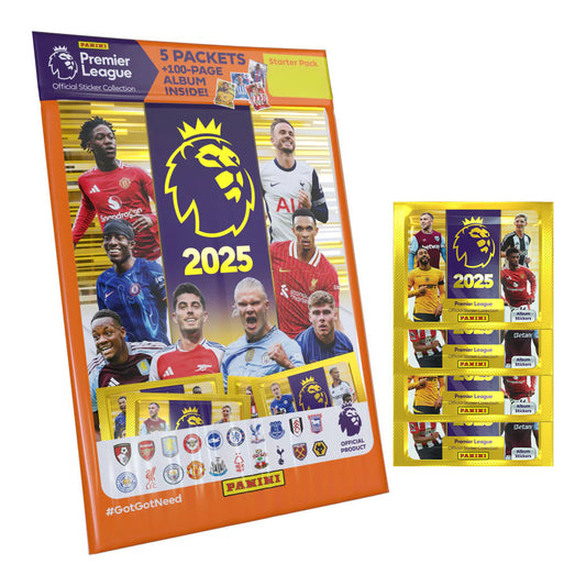 Pack de démarrage Mega 24/25 autocollants Panini Premier League (album + 51 autocollants)