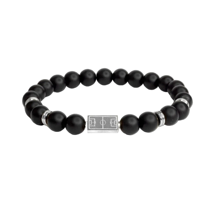 Persona Soccer Beaded Bracelet Silver