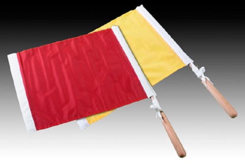 Kwik Goal Referee Wood Shaft and Handle Linesman Flags