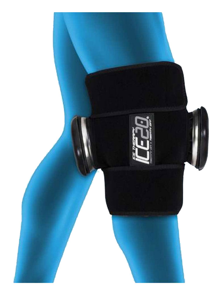 Sac de glace double pour genou avec compression et sangle