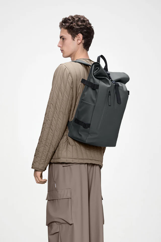 Rains Rolltop Rucksack Large Bag Dark Grey