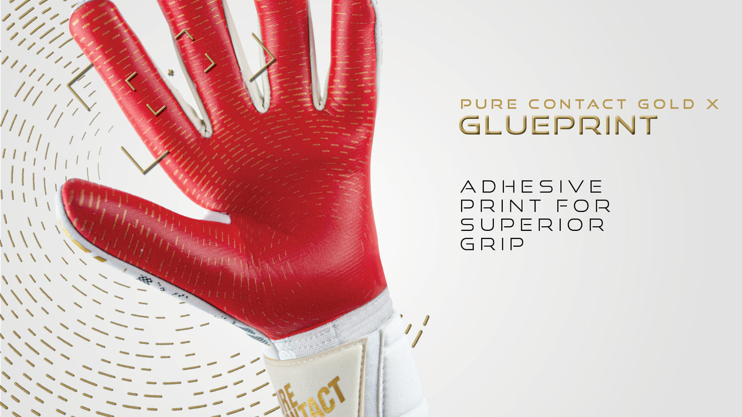Reusch Pure Contact Gold X GluePrint White/Gold/Red