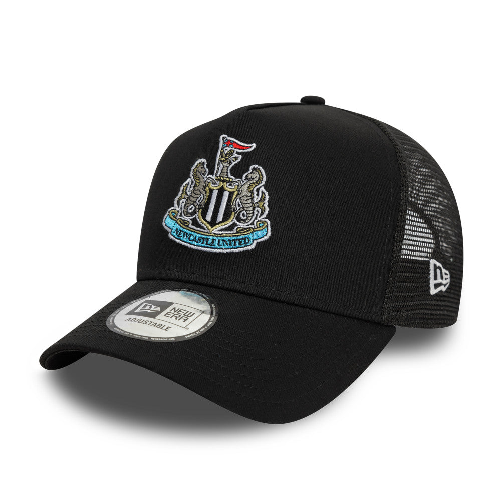 Newcastle United New Era Black E-Frame Trucker Hat
