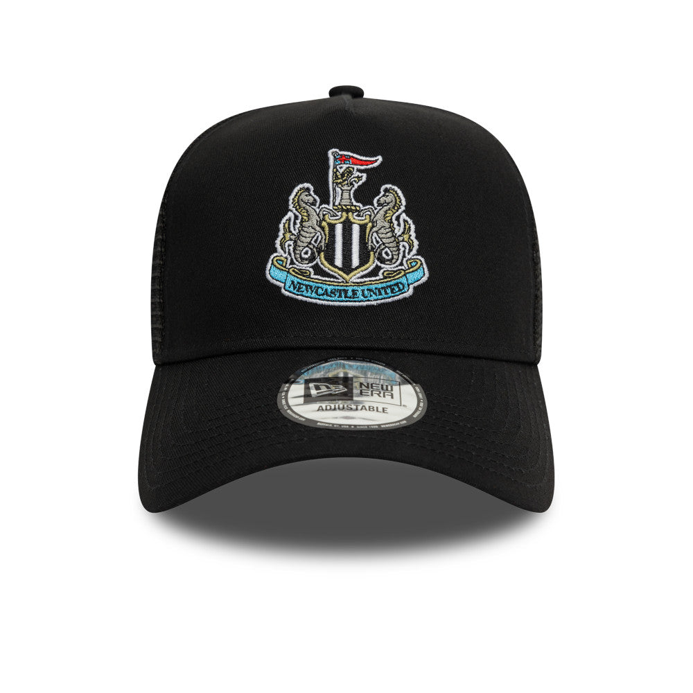 Newcastle United New Era Black E-Frame Trucker Hat
