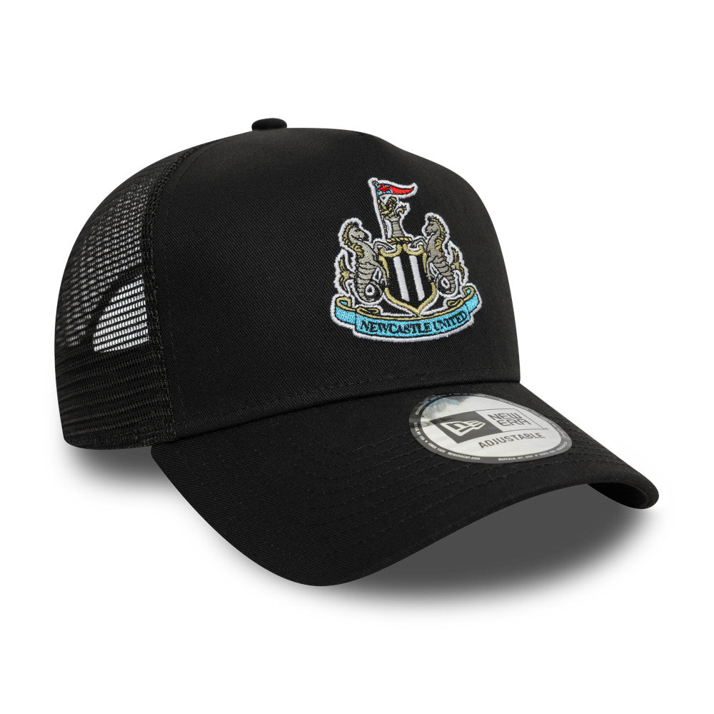 Newcastle United New Era Black E-Frame Trucker Hat