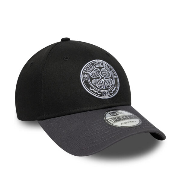 Celtic Black Blub Crest 9Forty New Era Adjustable Hat