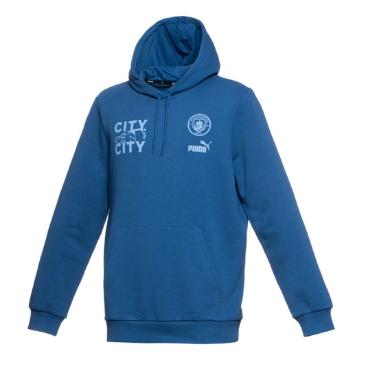 Sweat à capuche graphique Puma Manchester City bleu