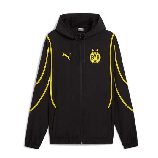 Veste tissée d'avant-match Puma Borussia Dortmund noire
