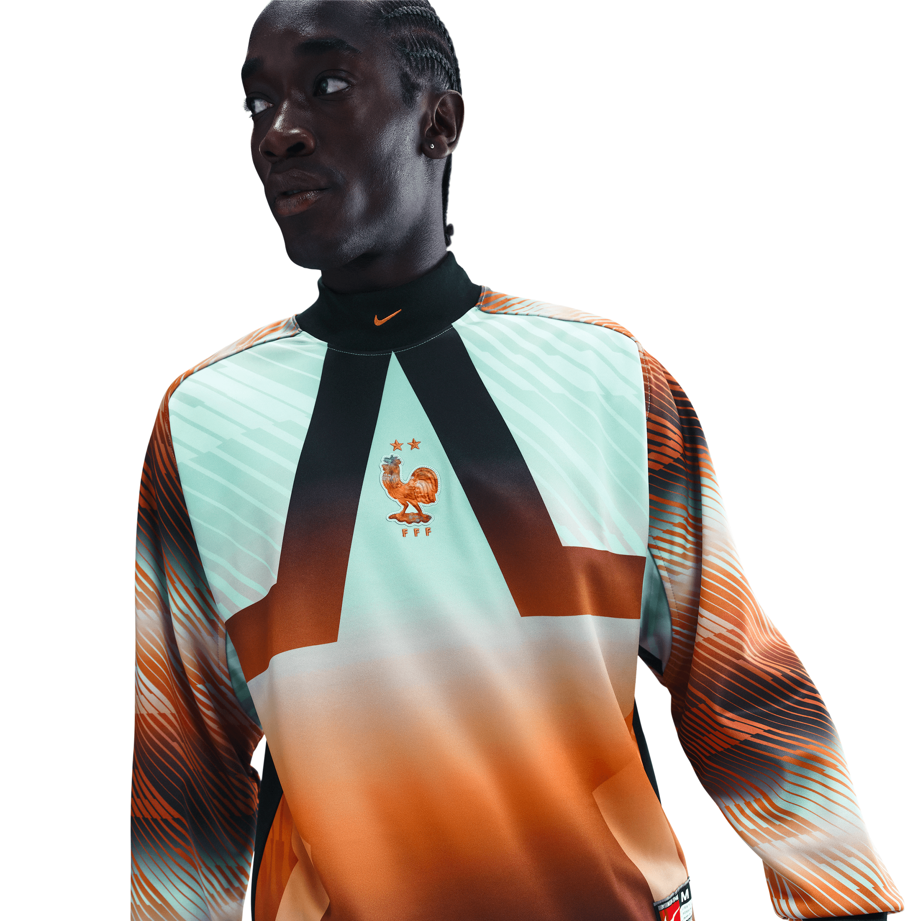 NIKE イギリス製　ゲームシャツ　ユーロナイキ UK製 90s NIKE Logo S/S Soccer Jersey 黒蛍光黄 L ナイキ サッカー