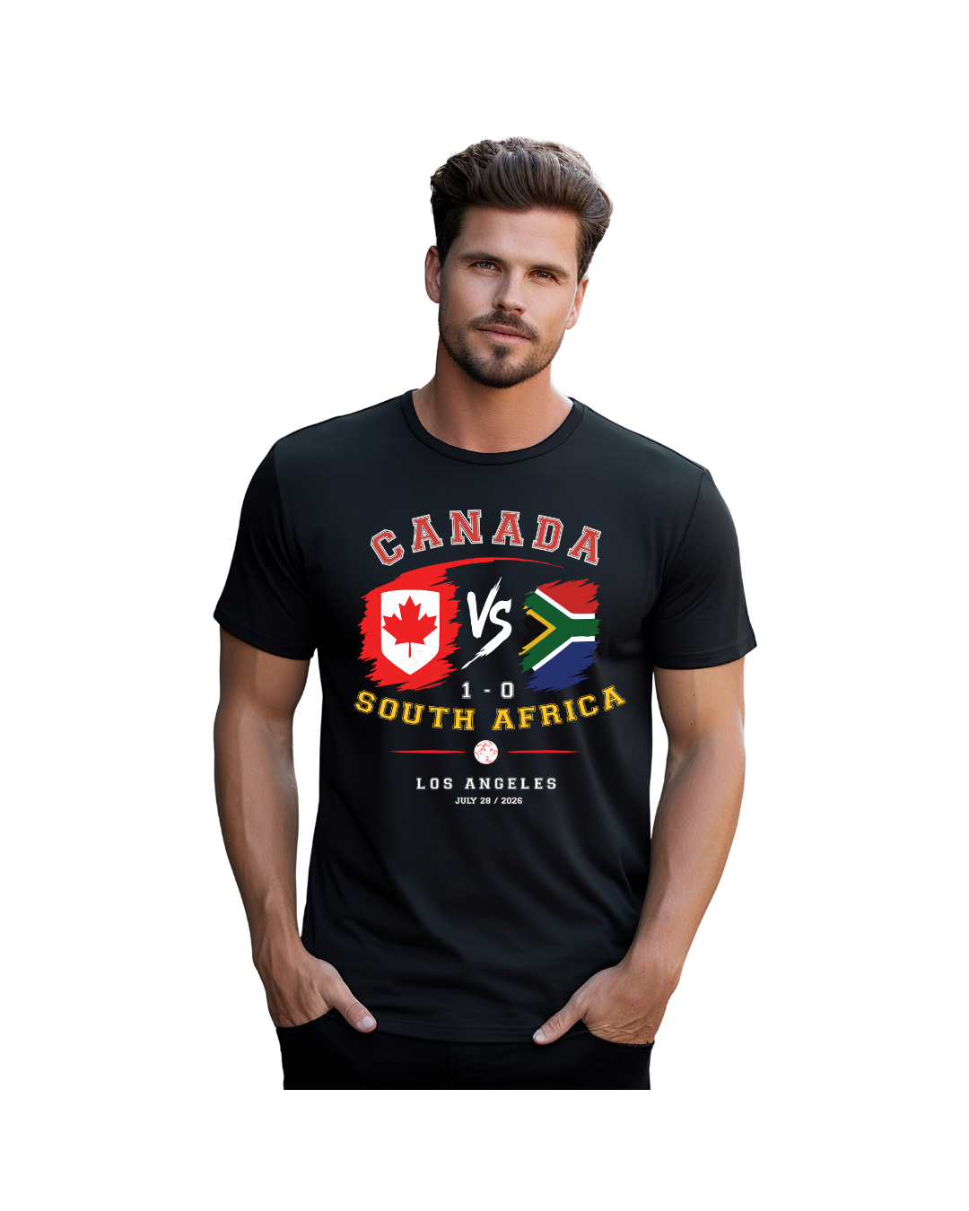 Canada vs South Africa 2026 Celebratory T-Shirt Black Youth