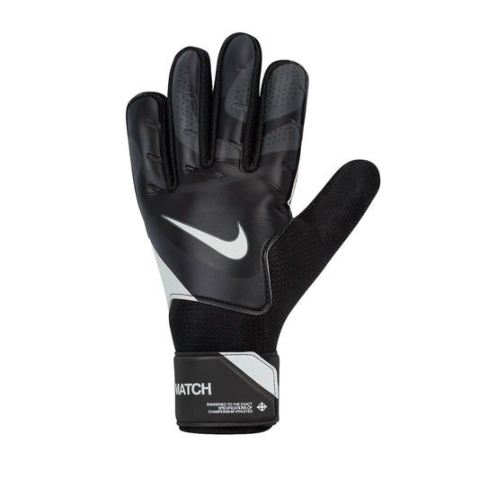 A single black Nike goalkeeper glove with white detailing and the Nike logo visible.