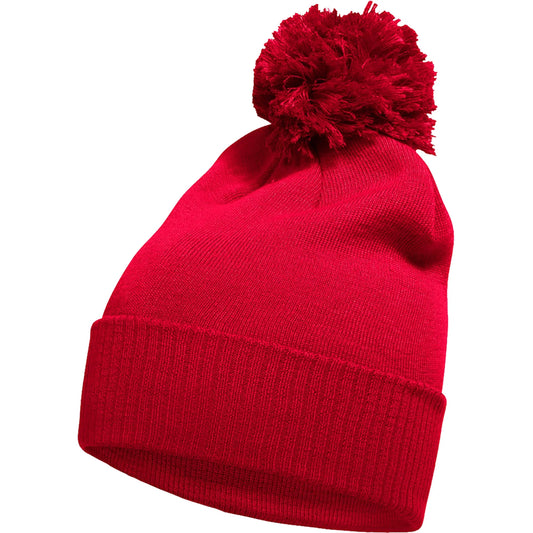 Bonnet à pompon Adidas Solid Cuffed Rouge