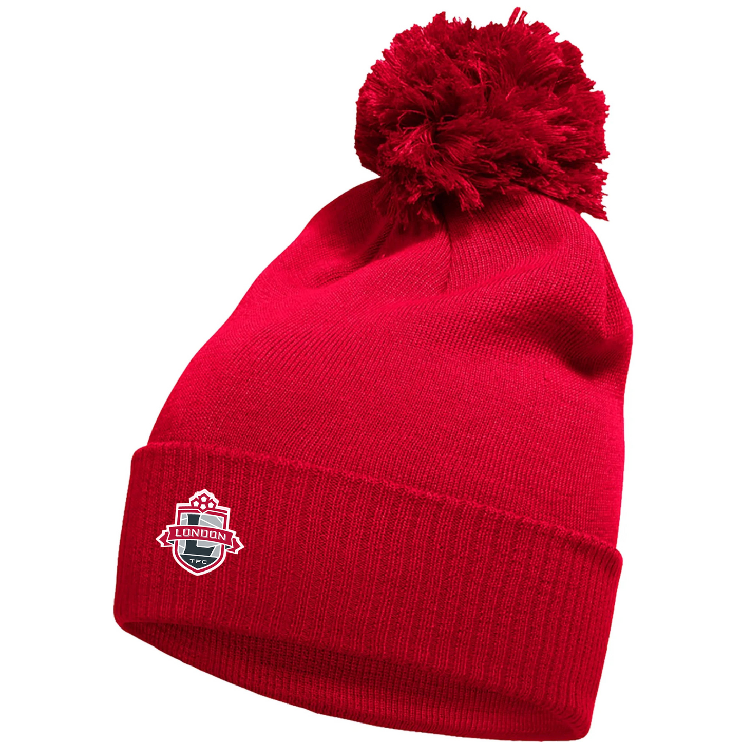 Bonnet à pompon uni London TFC rouge