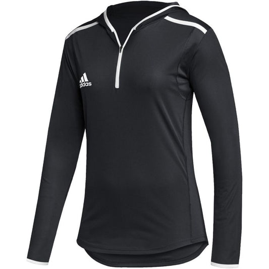 Sweat à capuche Adidas Team Issue 1/4 Zip Rouge Femme