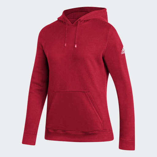 Adidas Fleece Hoodie Red Women's