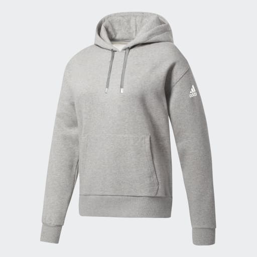 Sweat à capuche en polaire Adidas gris pour femme