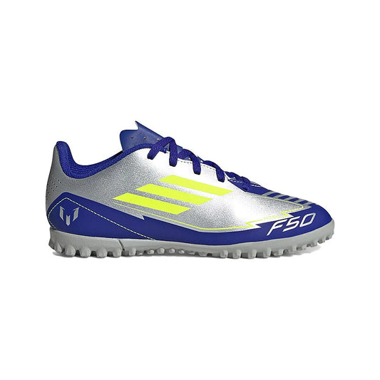 Adidas F50 CLUB Turf JEUNES MESSI ARGENT/SILVER/LUCBLU
