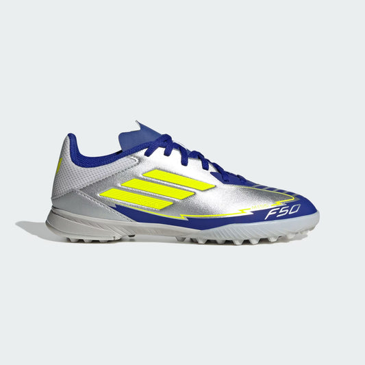 Adidas F50 LEAGUE Turf JEUNESSE MESSI ARGENT/SYLLO/LUCBLU