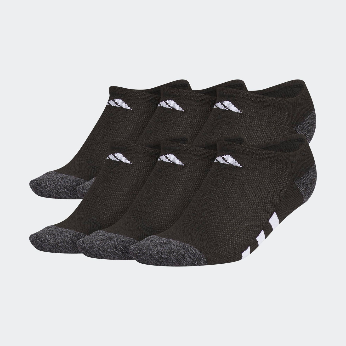 Adidas Athletic Cushioned 6-Pack No Show Socks Youth Black