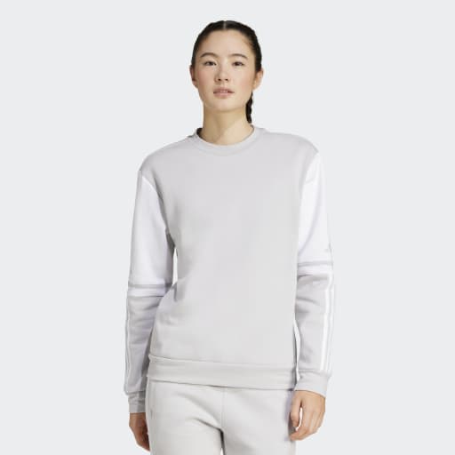 Sweat ras du cou Adidas Squadra 25 gris clair pour femme