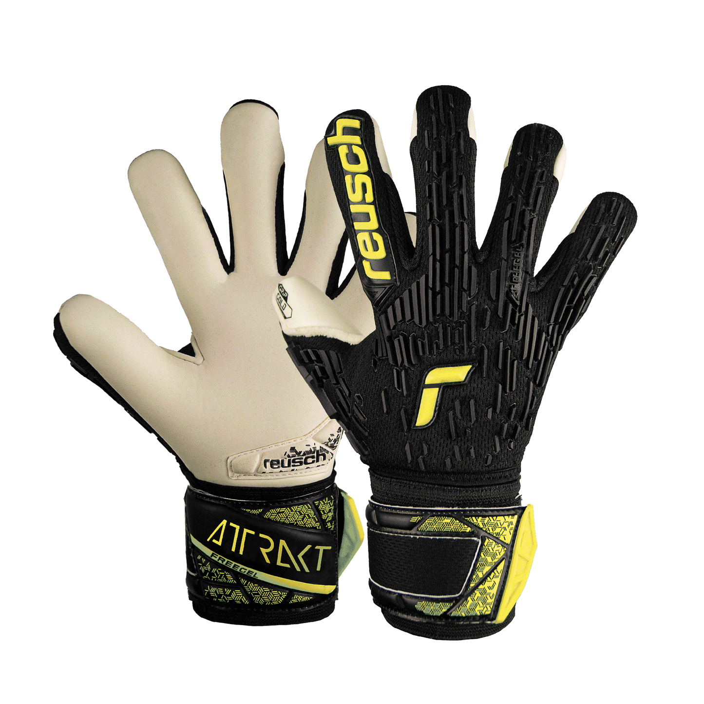 Reusch Attrakt Freegel Gold Finger Support Goalkeeper Gloves Youth
