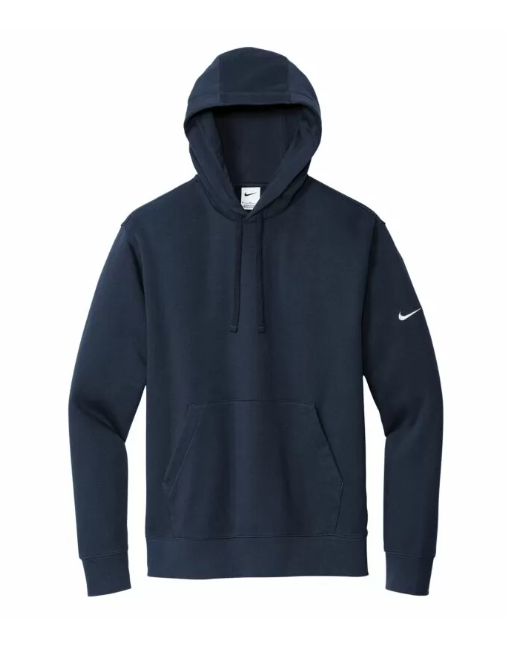 Nike Club Fleece Sleeve Swoosh Pullover Hoodie Navy