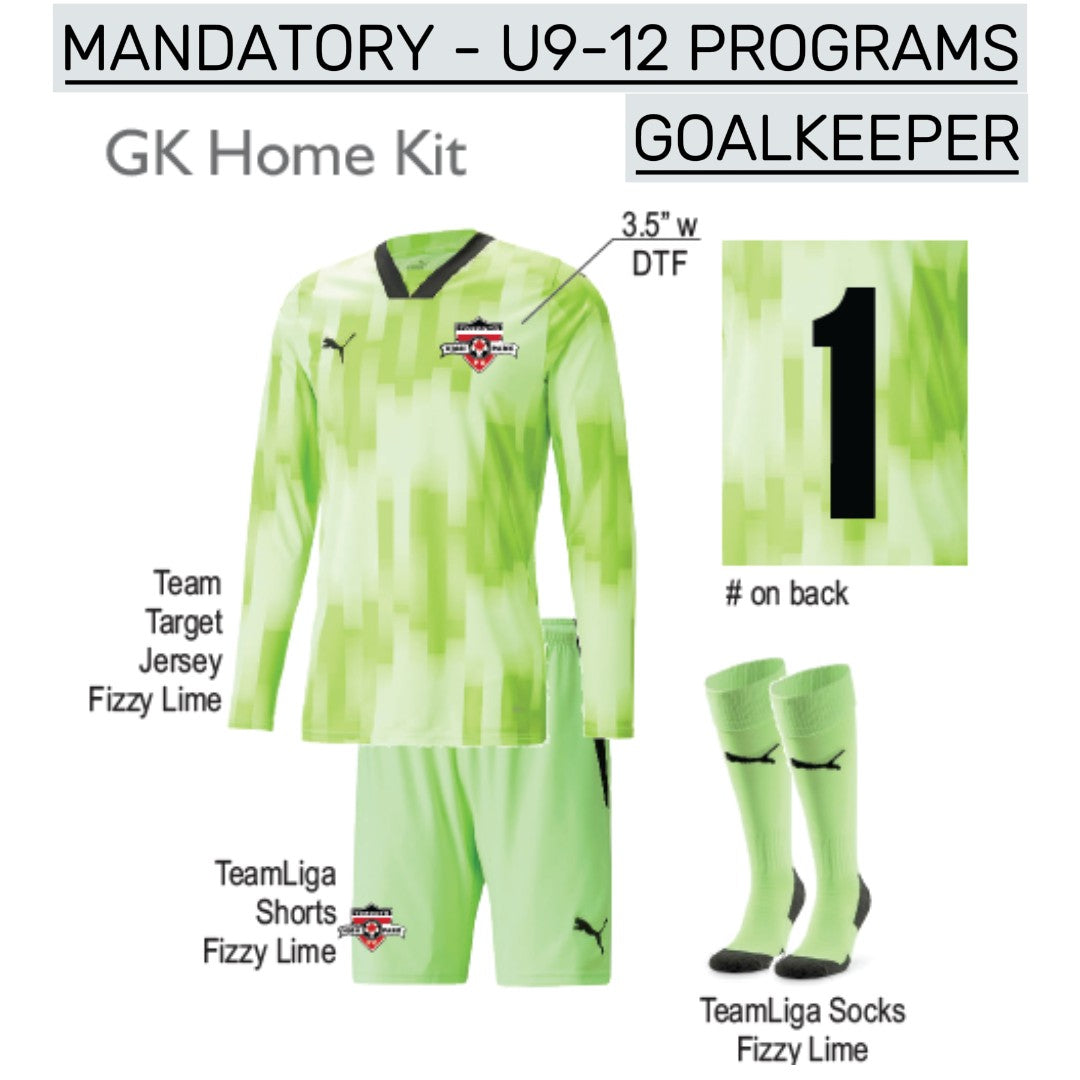 Toronto High Park U9-U12 Competitive Goalkeeper Program Package (MANDATORY)