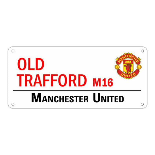 Plaque de rue blanche de Manchester United Old Trafford