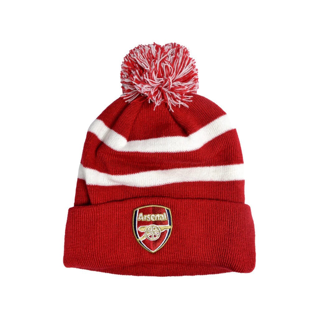 Arsenal Red & White Breakaway Pom Beanie