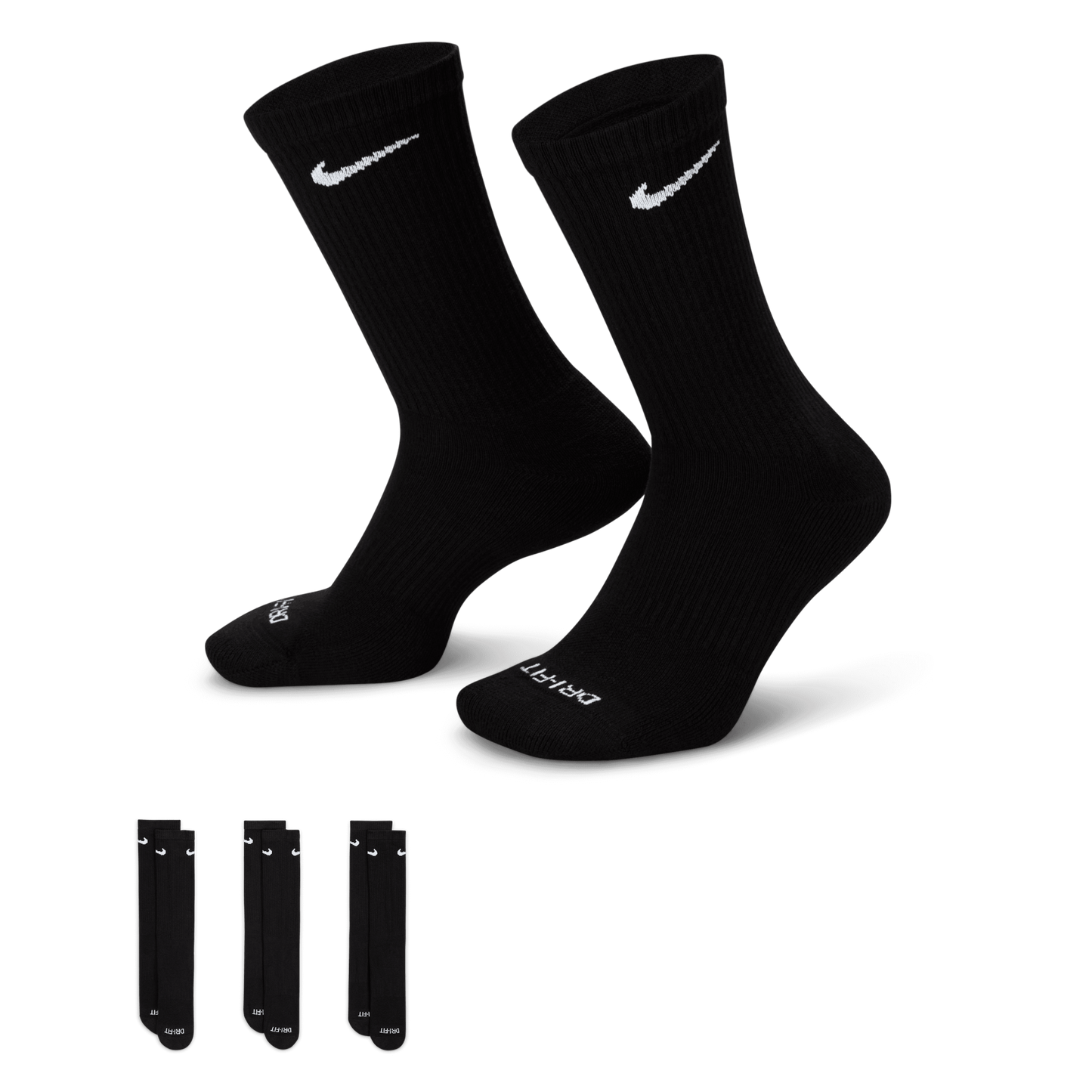 Nike Everyday Plus Cushioned Training Crew Socks Black
