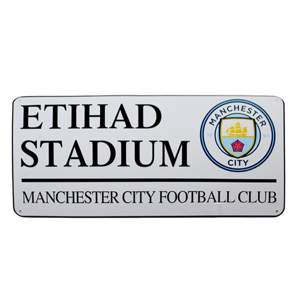 Manchester City Etihad Stadium Street Sign (White)