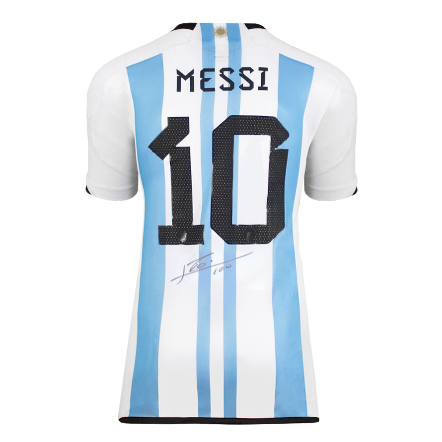 Maillot domicile 2 étoiles argentin 2022 signé par Lionel Messi