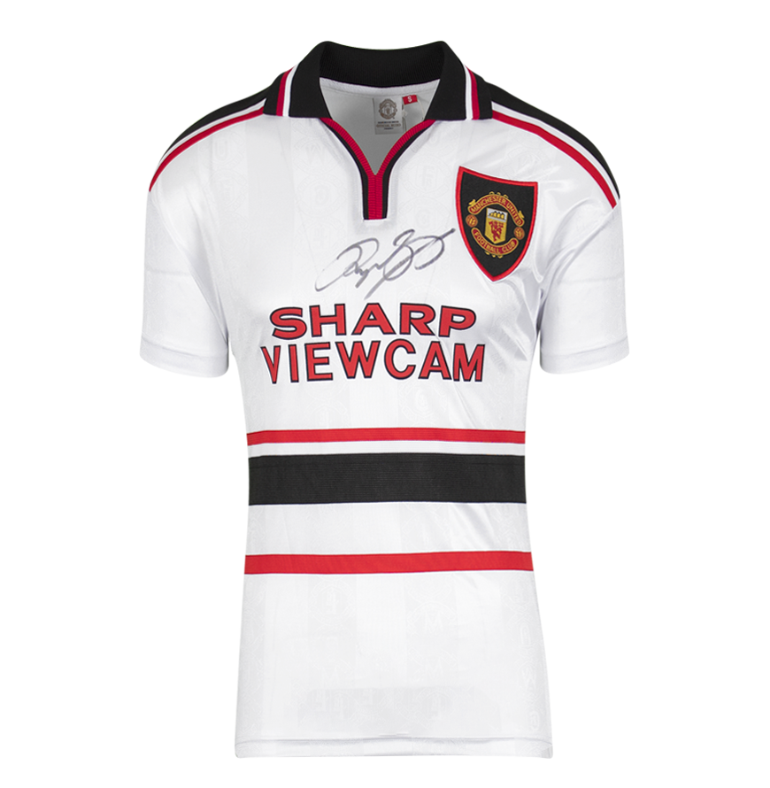 Maillot extérieur authentique signé par Ryan Giggs pour Manchester United 1999