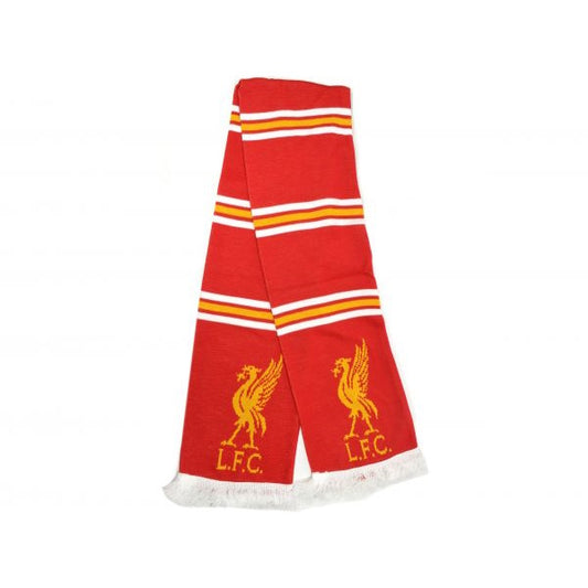 Écharpe rayée rouge, blanche et dorée de Liverpool