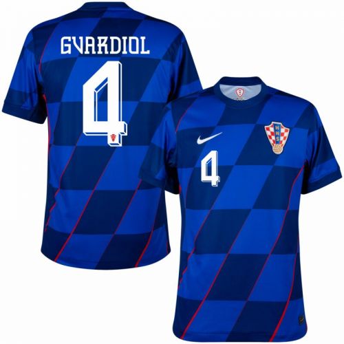 Maillot Nike Croatie Extérieur 24/25 Stadium + Imprimé officiel « 4 » Gvardiol