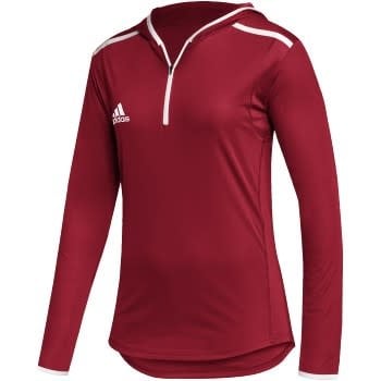 Sweat à capuche Adidas Team Issue 1/4 Zip Rouge Femme