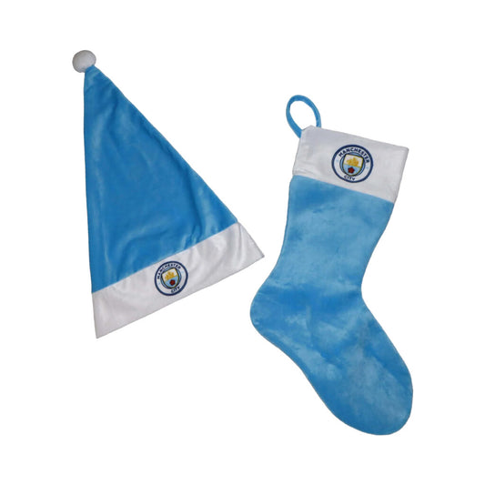 Ensemble bonnet et bas de Noël Manchester City