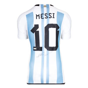 Lionel Messi Official Back Signed Retro Argentina Home Jersey
