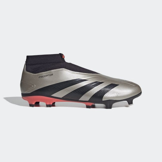 Chaussures de football sans lacets Adidas Predator League FG Gris/Noir/Rouge