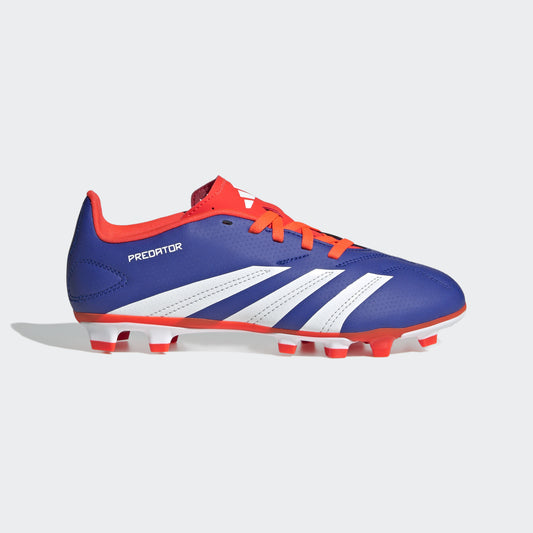 Chaussures de football flexibles Adidas Predator Club pour jeunes, bleu/blanc/rouge