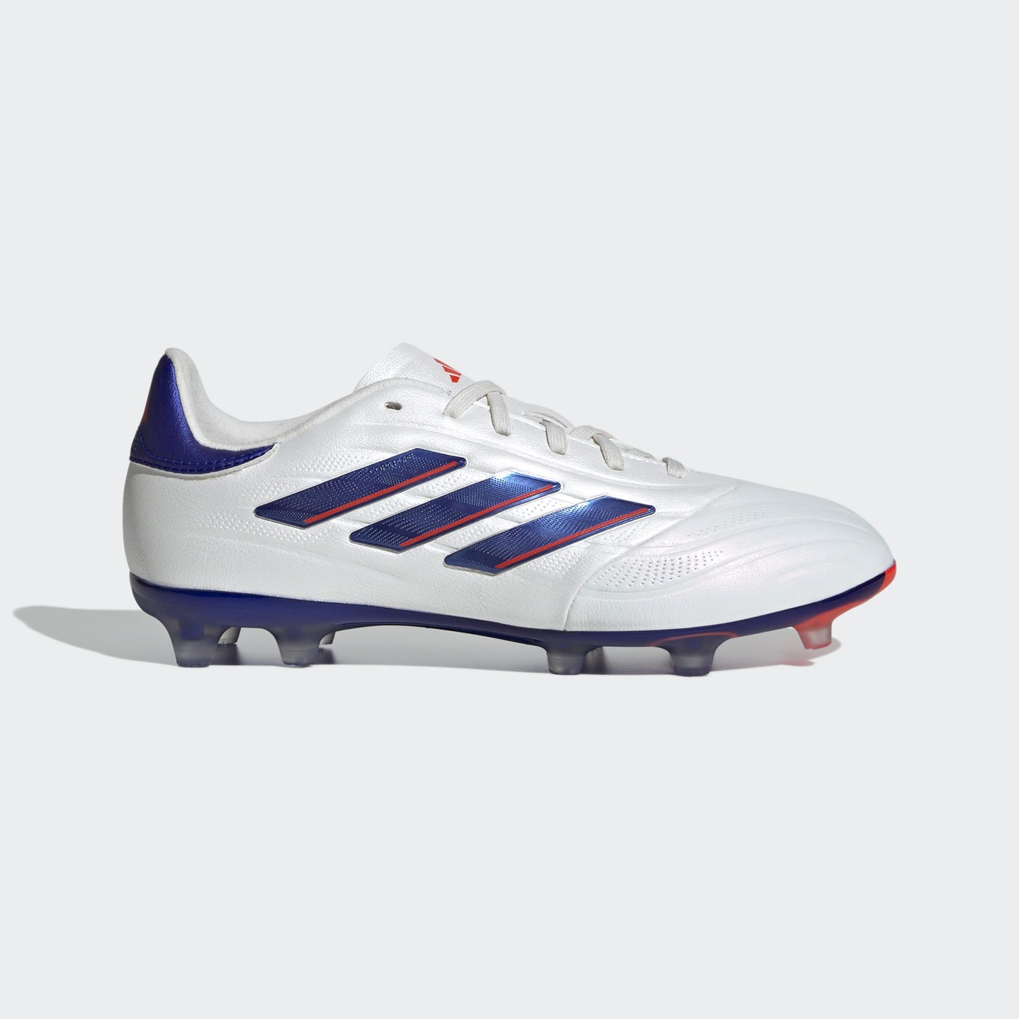 Chaussures de football Adidas Copa Pure 2 Elite pour terrain sec (blanc/bleu/rouge) pour jeunes