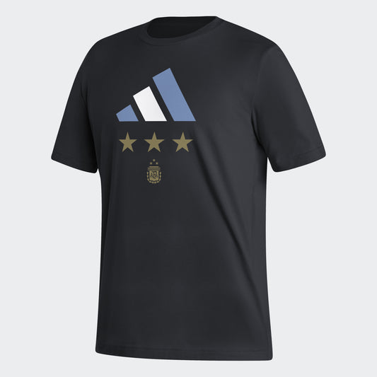 T-shirt Adidas ARGENTINE 3 ÉTOILES Noir
