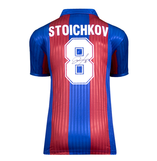 Hristo Stoichkov Maillot domicile authentique signé FC Barcelone 1992