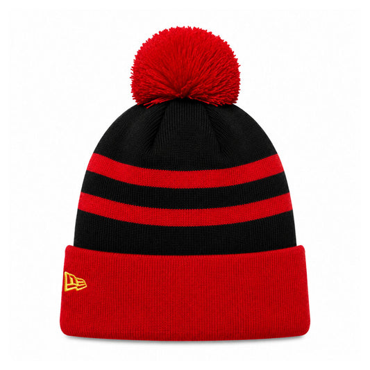 Manchester United New Era Black & Red Knit Pom Beanie