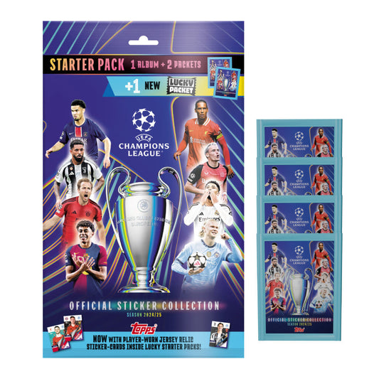 Pack de démarrage Méga autocollants Topps Champions League 24/25 (50 autocollants)
