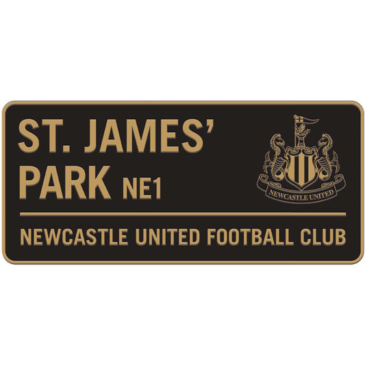 Panneau de rue noir de Newcastle United