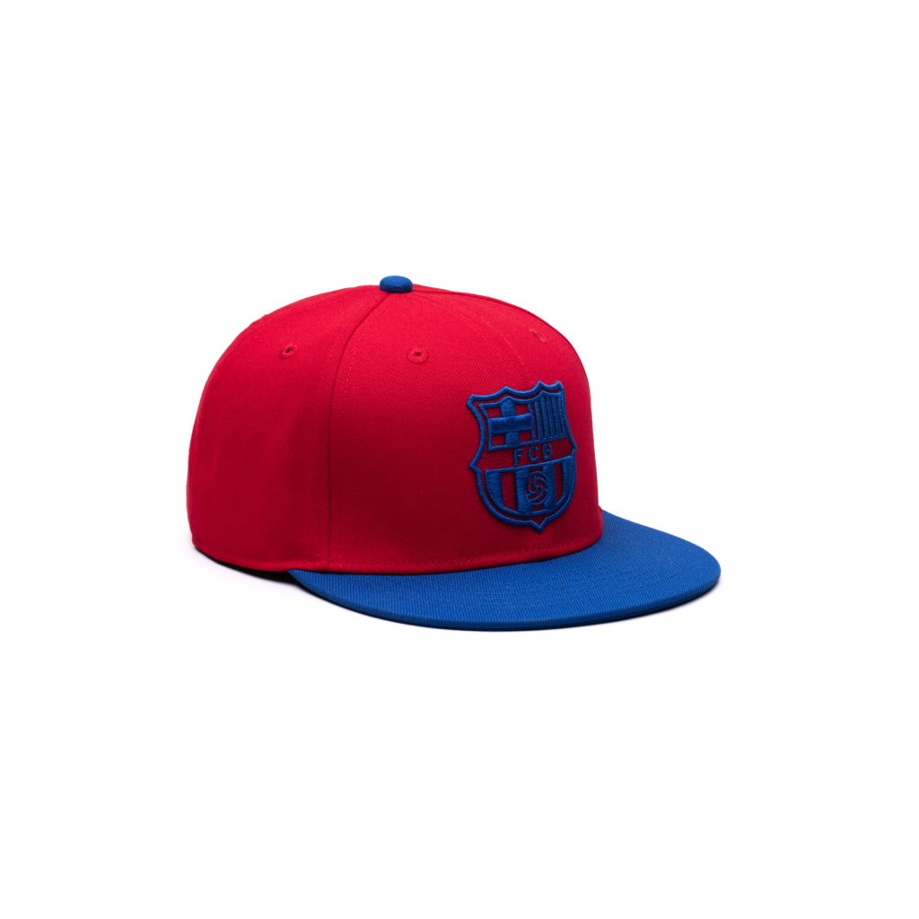 Barcelona Scarlet Blue Retro Flat Peak Snapback Hat