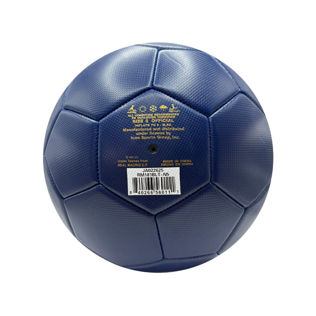 Real Madrid Navy & Gold Club Crest Soccer Ball