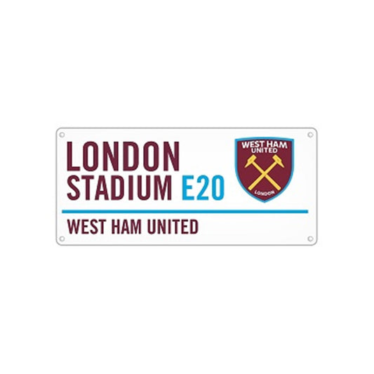 PANNEAU DE RUE BLANC WEST HAM UNITED